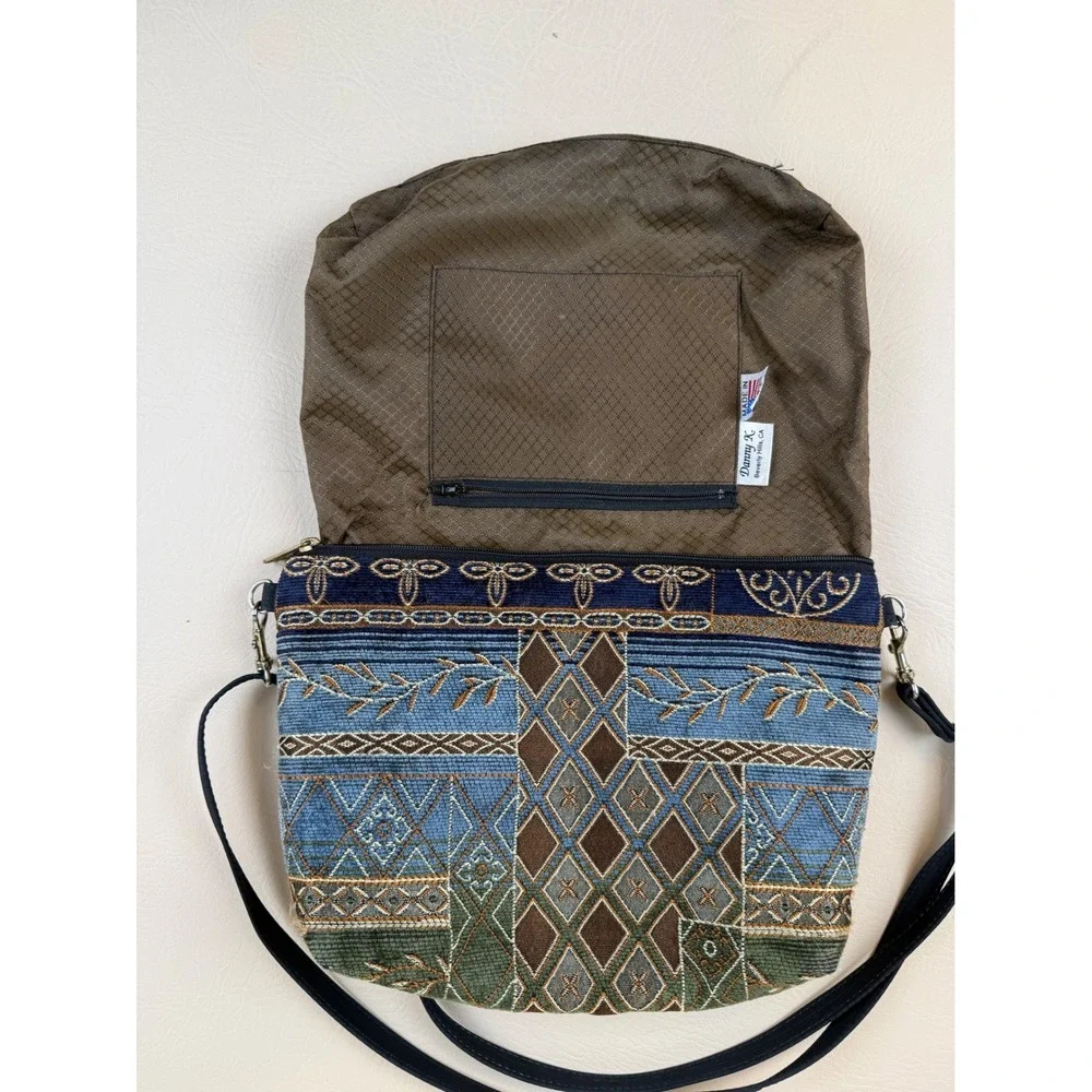 Danny K Small Crossbody Bag Boho Tapestry Woven Embroidered USA Made
